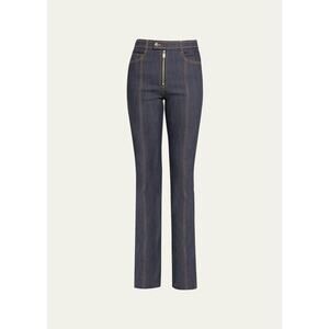 Cinq à Sept Pia Split-Cuff Topstitched Denim Bootcut Pant - 12